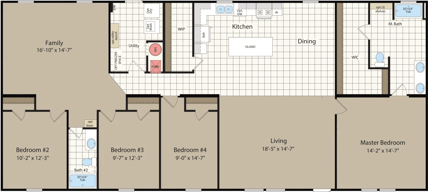 Redman rm3268a floor plan home features