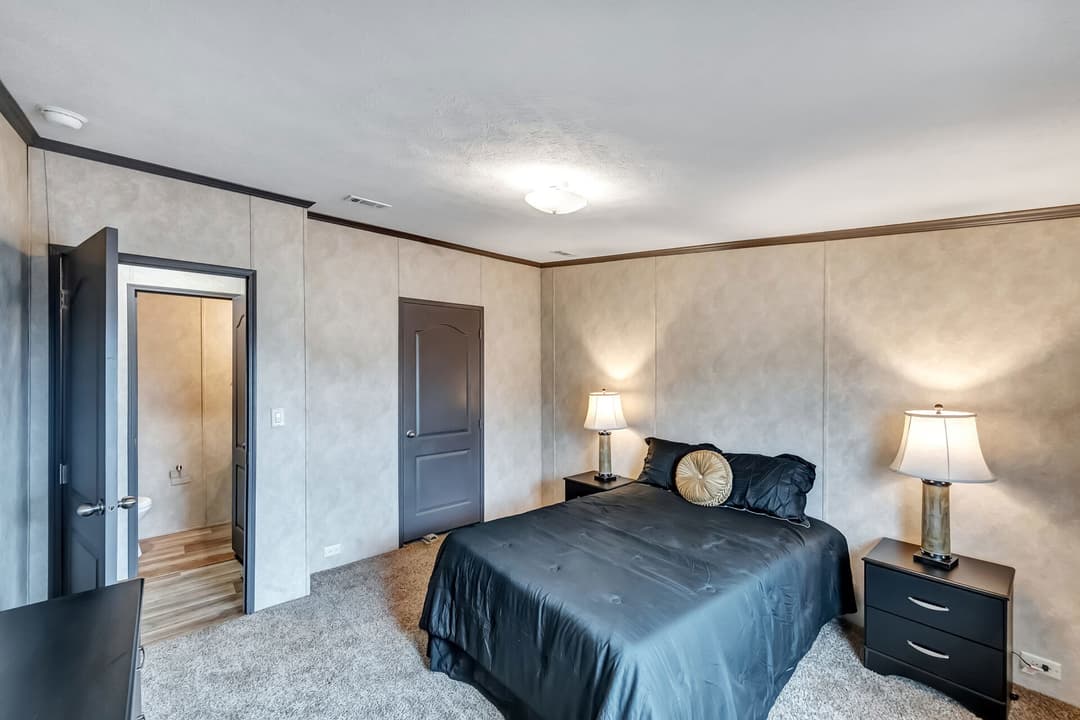 The king bedroom home features
