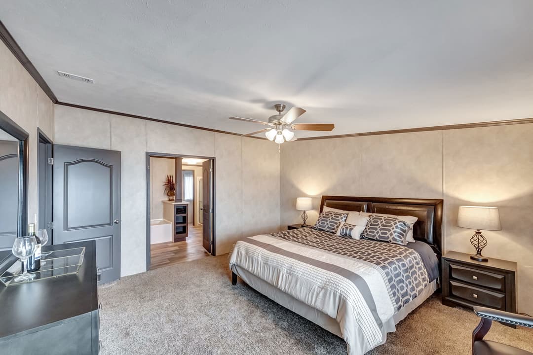 The king bedroom home features