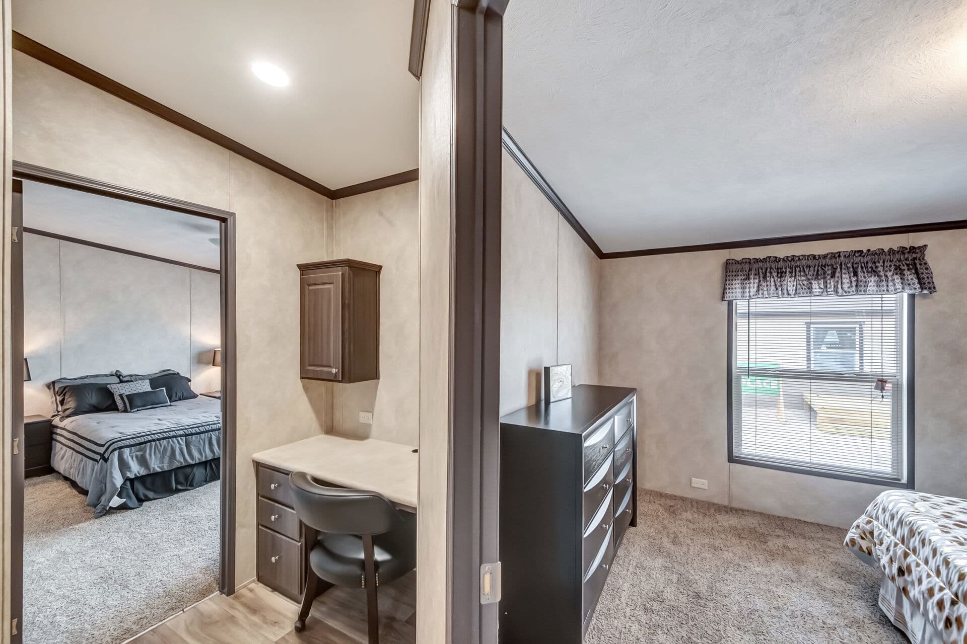 The king bedroom home features